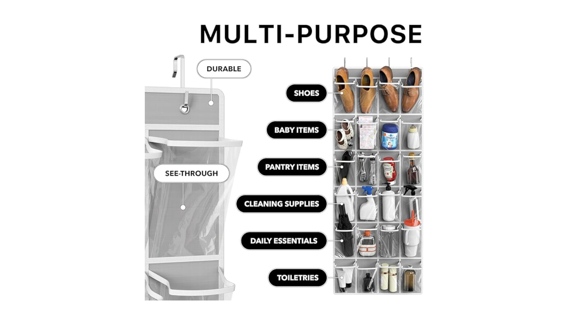 SimpleHouseware Over-Door Hanging Organizer